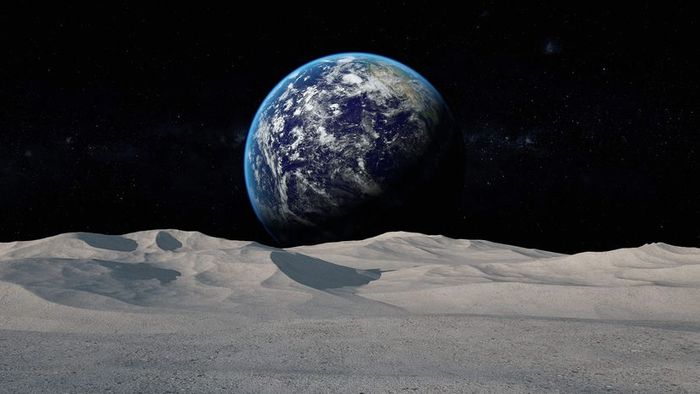 A digitally generated image depicting Earth rising from space.