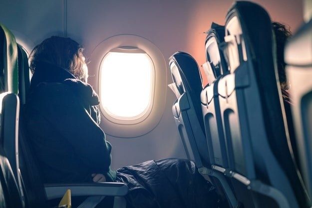 A person aboard an aircraft