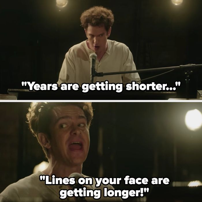 Andrew Garfield performs the song 