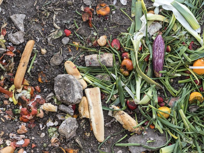 Food discarded on the ground