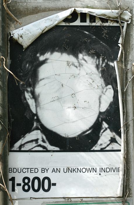 A child without a face accompanied by the text 