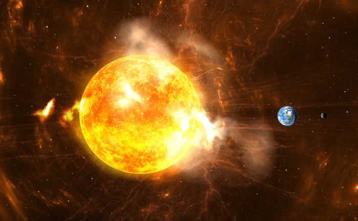 Solar flare illustration.