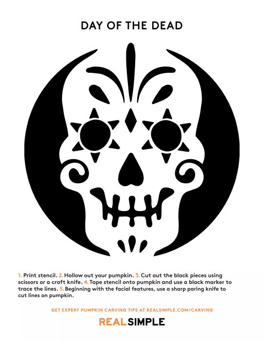 Day of the Dead Pumpkin Carving Template