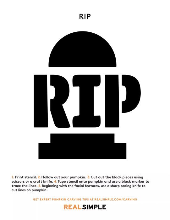 RIP Pumpkin Carving Stencil