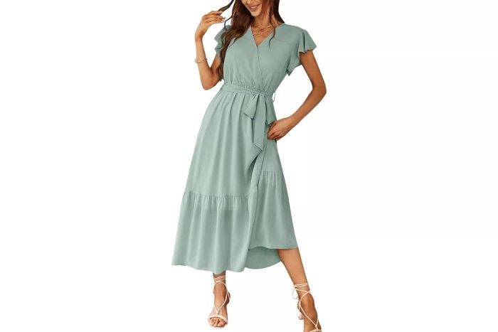PRETTYGARDEN Women's 2024 Floral Boho Dress Wrap V Neck Short