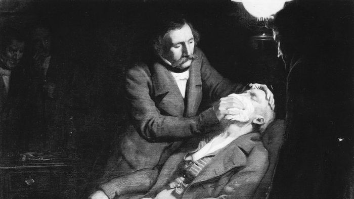 Dentist Moron extracts a tooth from Charles Jackson