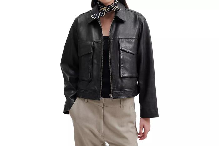 BZB Women's Faux Leather Motorcycle Jacket – 2024 Trendy Cropped Bomber with Pockets, Zip-Up Winter Coat and Outerwear