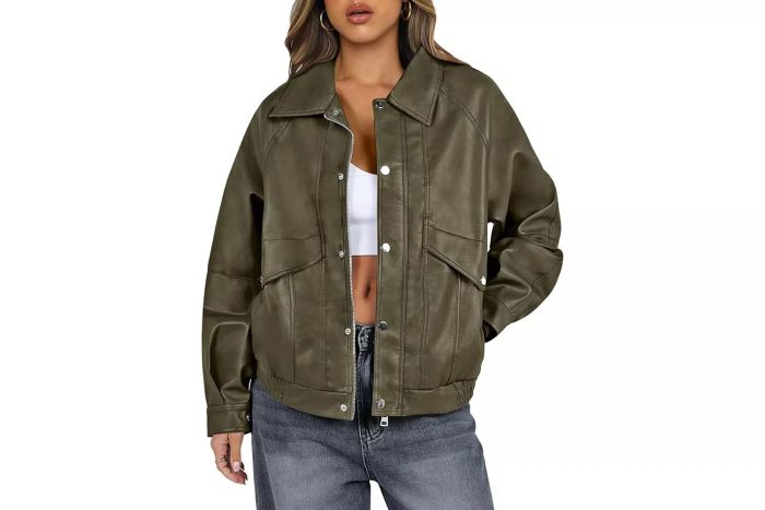 ANRABESS Women's Faux Leather Jacket – Long Sleeve Button-Down Zip-Up Motorcycle Biker Coat for Fall Outfits and Trendy 2024 Styles