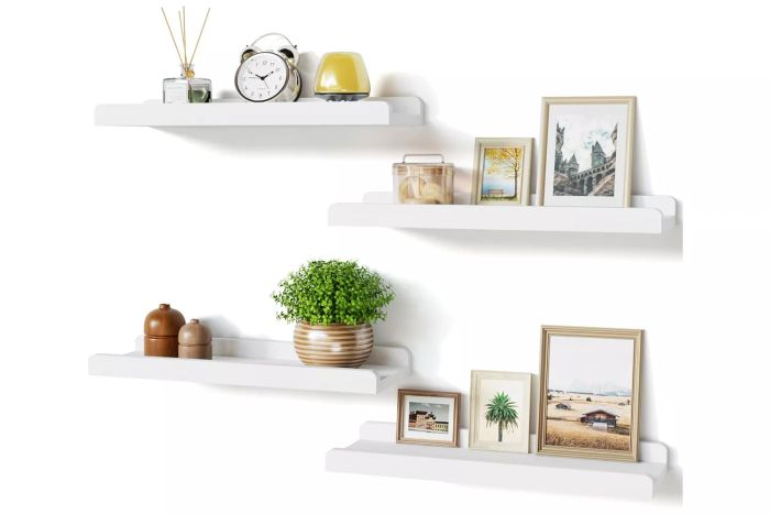 Love-KANKEI White Floating Shelves for Wall, Set of 4