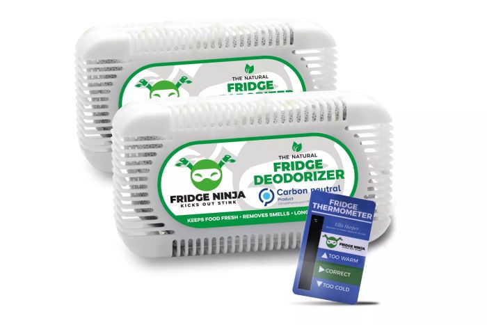 Amazon’s Fridge Ninja Fridge Deodorizer (2 Pack) is proven to be more effective than traditional deodorizing methods. Keep your fridge smelling fresh with this convenient two-pack of high-performance deodorizers.