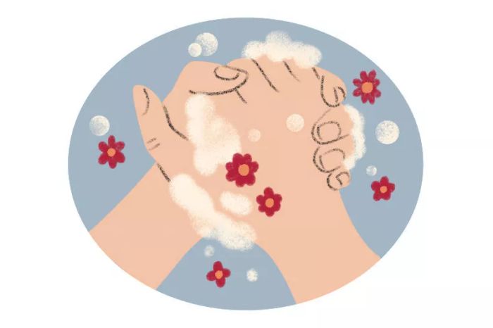 illustration of washing hands