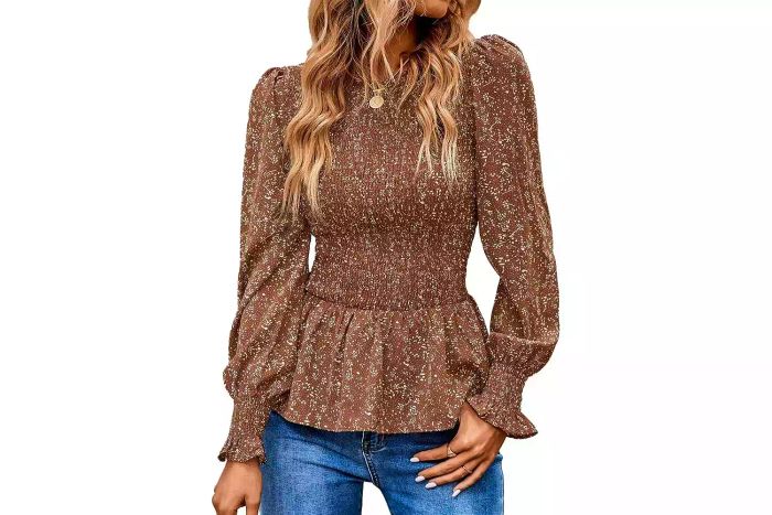 PRETTYGARDEN Women's Tops Casual Long Sleeve Crewneck