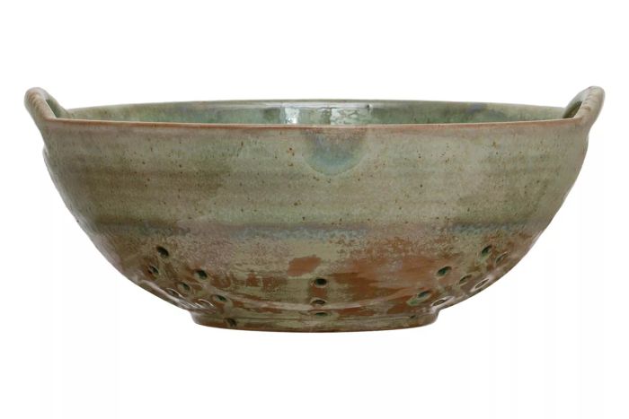 Creative Co-Op Stoneware Berry Bowl with Handles