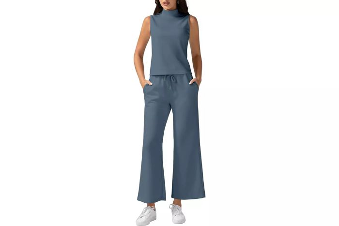 funlingo-2-piece-outfits-summer-sleeveless-mock-neck-tops