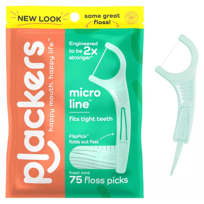 Plackers Micro Line Floss Picks (75 count bag)