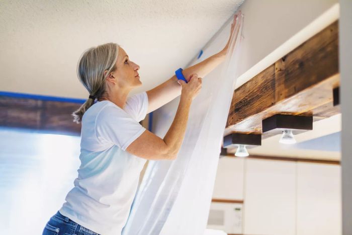 Ceiling Painting Guide, Tape Application