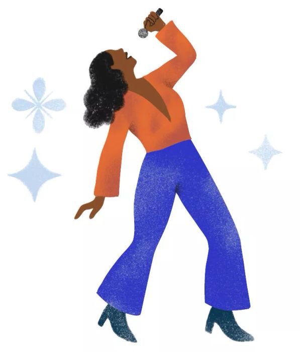 illustration of a woman singing