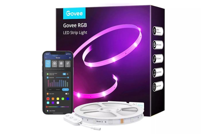 Govee Smart WiFi LED Strip Lights, 50ft RGB Color-Changing Lights