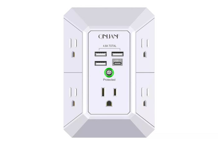 Amazon Wall Charger, Surge Protector, QINLIANF 5-Outlet Extender