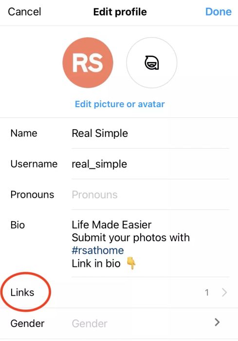 Links Instagram
