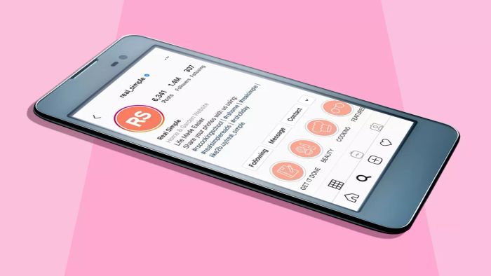 mobile phone showing Instagram account