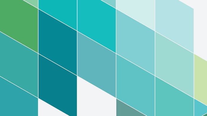 A design featuring rhombus tiles in shades of blue and green