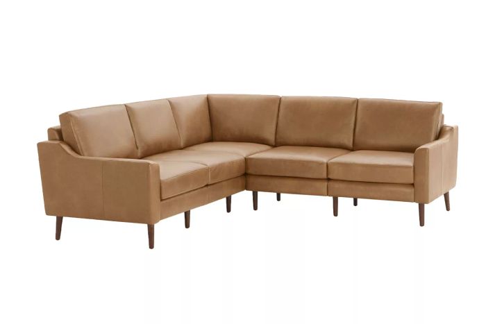 Burrow Slope Nomad Leather 5-Seat Sectional