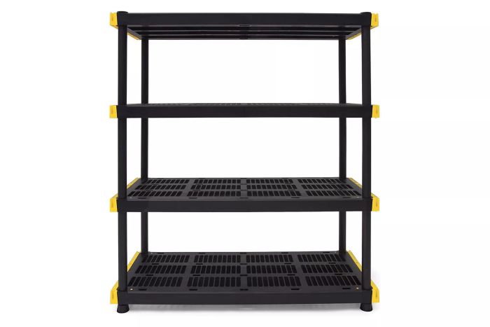 CX Black & Yellow 4-Tier Heavy Duty Plastic Storage Shelving Unit