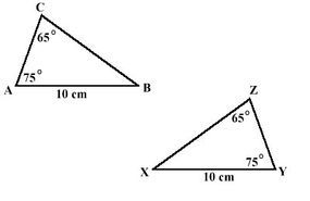 Corresponding angles in triangles