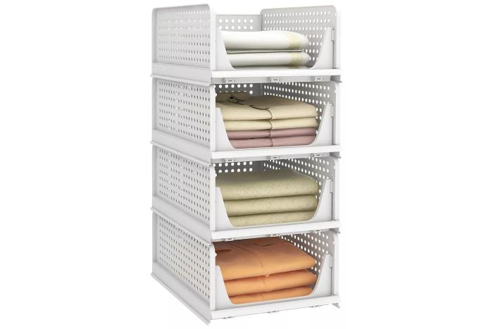 Amazon Pinkpum Stackable Plastic Storage Basket