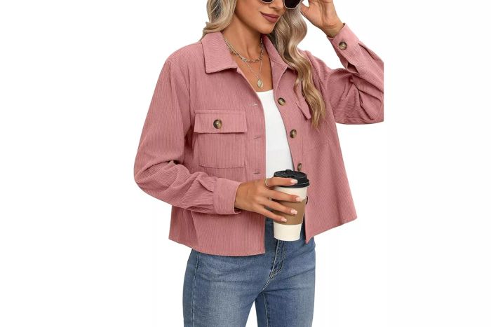 Zeagoo Cropped Corduroy Jacket