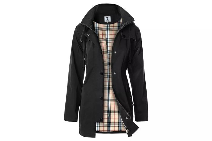 SaphiRose Women's Long Hooded Rain Jacket
