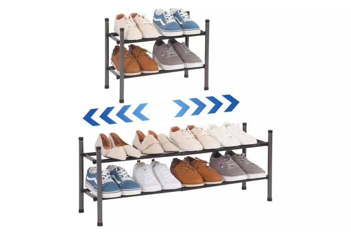 STORAGE MANIAC Expandable Shoe Rack, Stackable Shoe