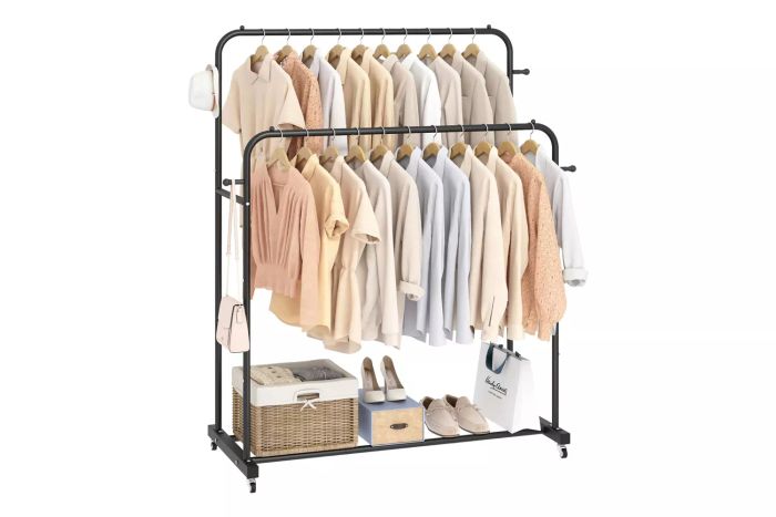 Amazon. Laiensia Double Rods Garment Rack