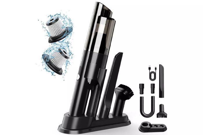 Cordless Handheld Vacuum with 2-Speed, 10KPA Powerful Suction, Charging Dock, Lightweight 4-in-1 Mini Handheld Vacuum for Car, Home, Office, and Pet Hair