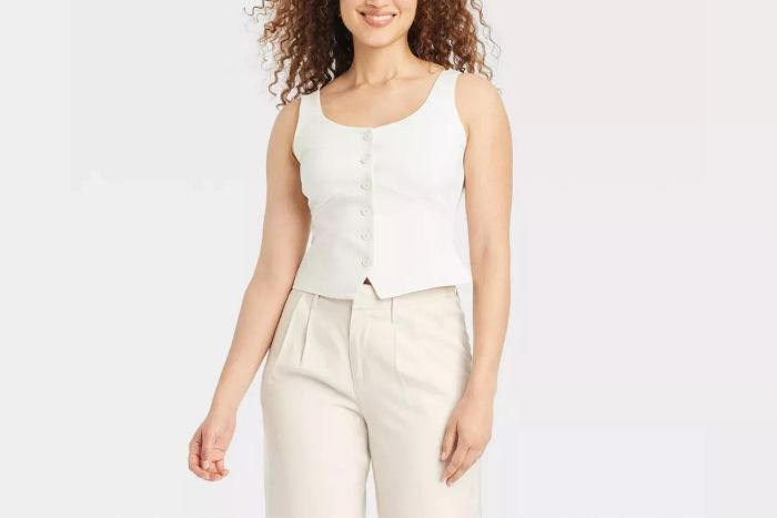Women's Button-Front Tank Vest - A New Day