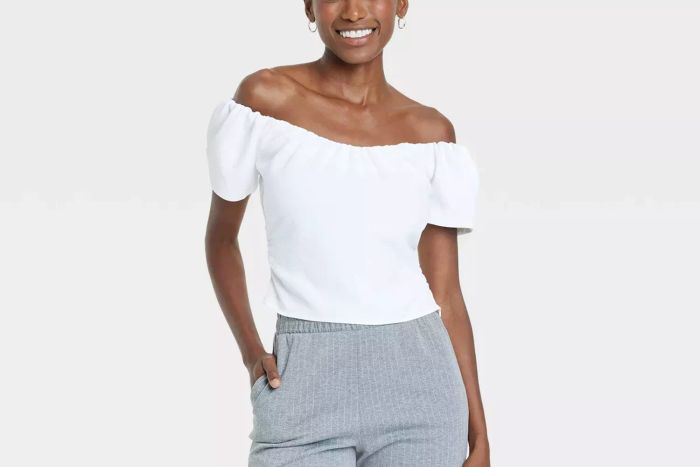 A New Day Women's Slim Fit Off-Shoulder Short Sleeve Top - A New Day™
