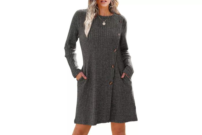Saloogoe Long Sleeve Knit Dress