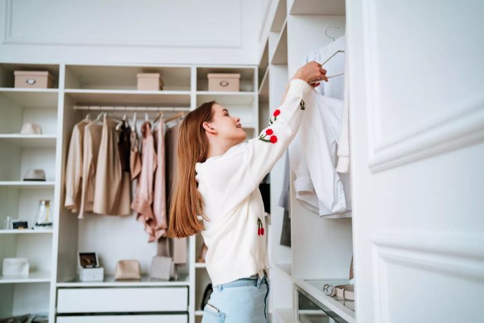 Placing items back in the closet
