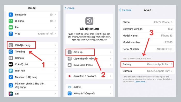Cách kiểm tra xem pin iPhone đã được thay đổi hay chưa trong phần cài đặt