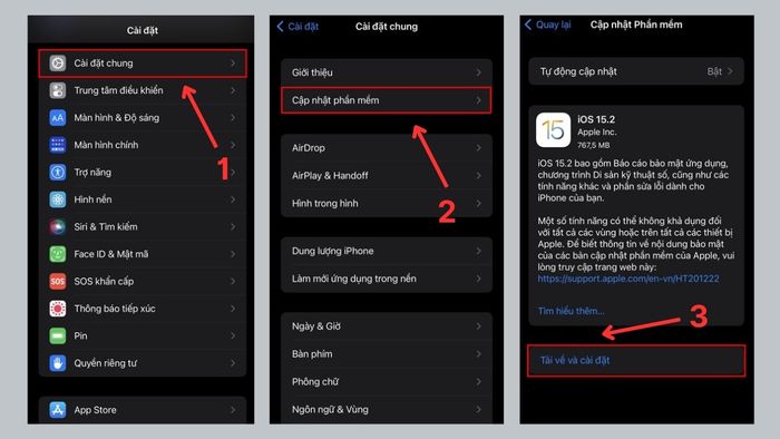 Hướng dẫn kiểm tra pin iPhone đã thay chưa bằng cách cập nhật phần mềm iOS, bước 1