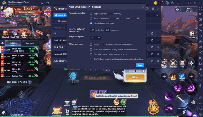 Sử dụng tính năng của BlueStacks để chơi Tiên Tôn: Cùng Phượng Đồng Hành trên PC hiệu quả hơn.