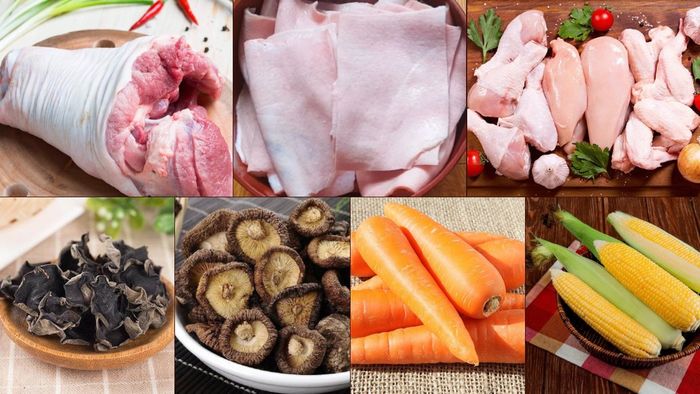Chuẩn bị nguyên liệu để nấu thịt đông