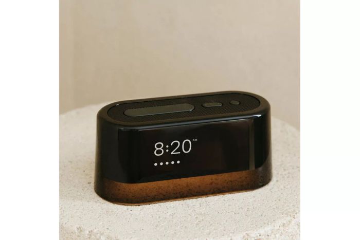 A Loftie Clock sitting on a table