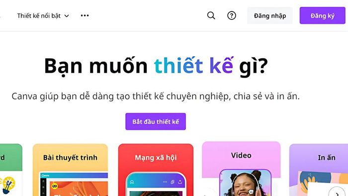 Đăng nhập hoặc đăng ký tài khoản Canva
