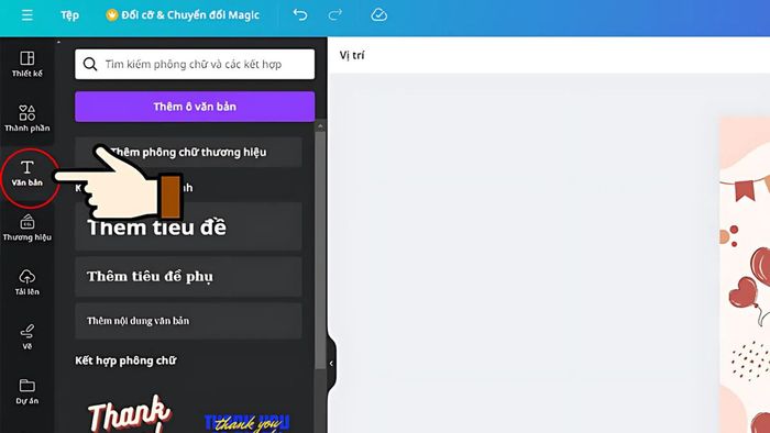 Thay đổi font chữ khi thiết kế post trên Canva