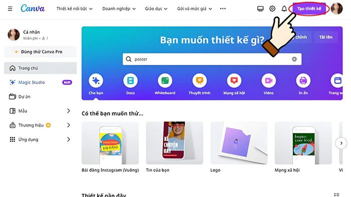 Tạo một thiết kế mới