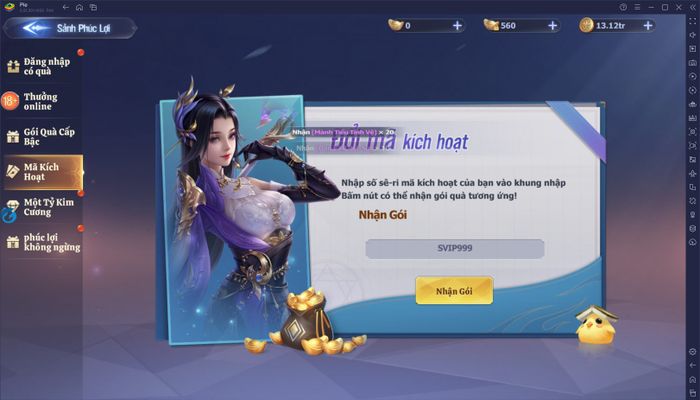Hãy nhập giftcode để nhận phần thưởng hấp dẫn khi chơi Tiên Tôn: Cùng Phượng Đồng Hành trên PC với BlueStacks
