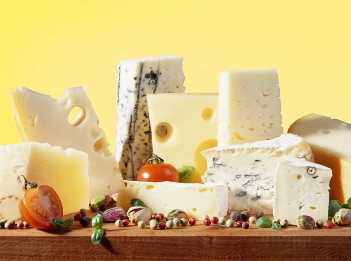 variety of cheeses