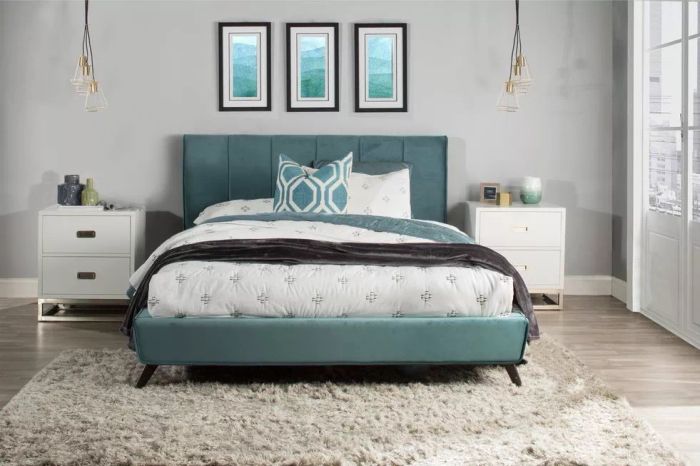 Apt2B bed displayed on a carpeted floor